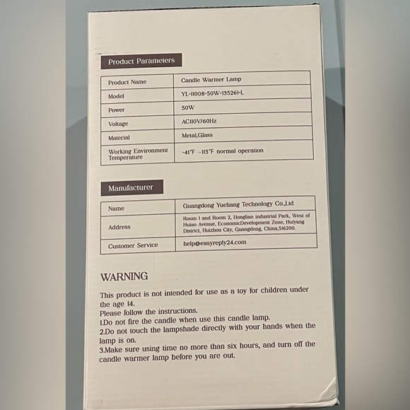 NWOT Candle Warmer Lamp in original box - Picture 2 of 5